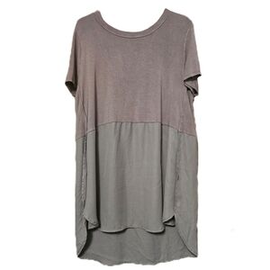 Mossimo Side Slit Short Sleeve T-Shirt Blouse - Olive Green - Size XL